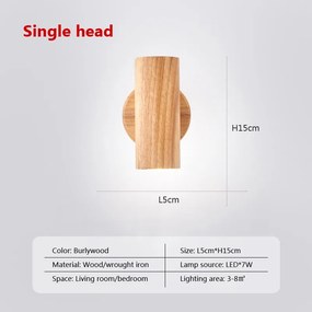 Arandela Luminária parede Retro conduziu a lâmpada de parede nordic rotatable sala estar corredor parede barra iluminação loja roupas lâmpadas modernas luminárias madeira - A1