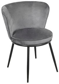 Cadeira Nanda em Veludo – Cinza e Preto