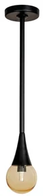 Pendente Jazz Single Rígido Haste Fixa 50Cm Ø11X47Cm Globo 10Cm 1Xg9 -... (FN-F - Fendi Fosco, Cristal (Transparente))