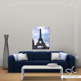 Quadro Torre Eiffel - Médio 86cm x 65cm, Tela Canvas