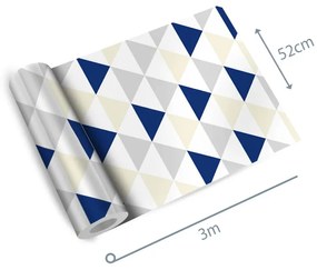 Adesivo triângulo azul amarelo cinza e branco