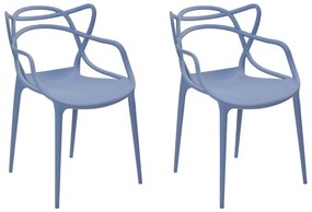 Kit 2 Cadeiras Decorativas Sala e Cozinha Feliti (PP) Azul Caribe G56 - Gran Belo