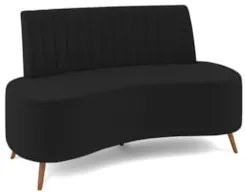 Sofá 2 Lugares para Sala Living 135cm Pés Palito Tamar Z08 Veludo Pret