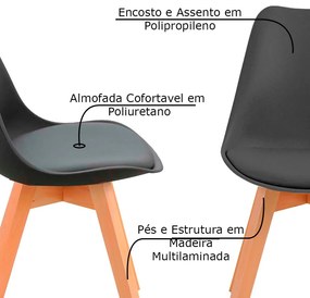 Kit 5 Cadeiras Decorativas Sala e Escritório SelfCare (PP) Cinza G56 - Gran Belo