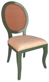 Cadeira Delicate Palha - Verde Oliva - Tecido Tressé Nude  Kleiner