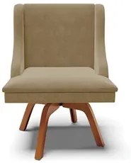Kit 2 Cadeiras Estofadas Giratória para Sala de Jantar Lia Suede Marro