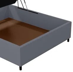 Base para Cama Box Baú Casal 138x188cm Hit I02 Suede Cinza - Mpozenato