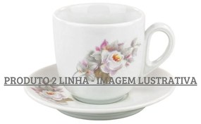 Xícara Chá Com Pires 250Ml Porcelana Schmidt - Dec. Eterna Pampa 2° Linha