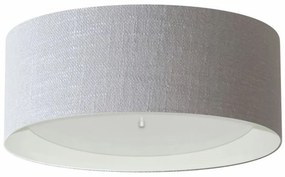 Plafon Cilíndrico Md-3008 Cúpula em Duplo Tecido 60x25cm Cinza / Branco - Bivolt