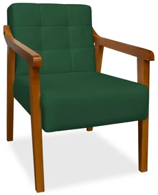 Poltrona Decorativa Vênus Veludo Verde Bandeira