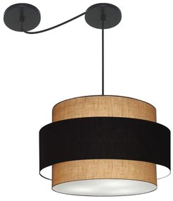 Lustre Sala de Jantar Com Desvio Vivare Md-4401 Cúpula em Tecido 60cm