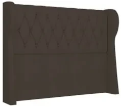 Cabeceira Casal Cama Box 140cm Malva Z04 Veludo Marrom - Mpozenato