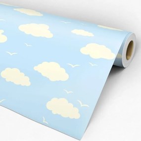 Papel de Parede infantil nuvens fundo azul