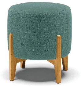 Puff Banqueta Decorativo Base Madeira Stella Bouclê Verde Menta P01 - D'Rossi