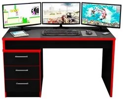 Mesa para Computador Notebook Desk Game DRX 5000 Preto/Vermelho - Móve