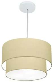 Pendente Cilíndrico Bege MJ-4354 Para Mesa de Jantar