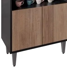 Balcão Aparador Buffet Cantinho do Café 71cm Lice M24 Preto/Freijó - M