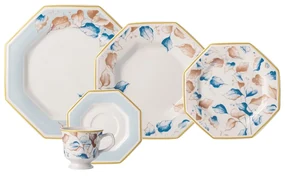 Aparelho de Jantar Chá 30 Peças Porcelana Schmidt - Dec. Jericoacoara 2401  - SCHMIDT