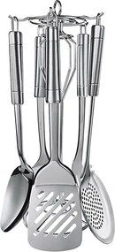 Conjunto com 6 Utensílios para Cozinha em Inox com Suporte II