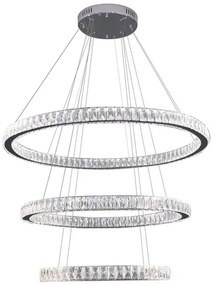 Pendente Led Aluminio Cristal Cromo 59w 3000k