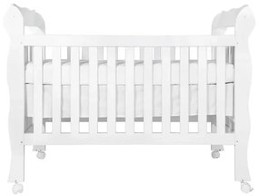 Berço Mini Cama Infantil Lila Grade Fixa - Branco - Berço Mini Cama Lila  - Branco Brilho