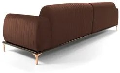 Sofá 230cm 4 Lugares com Chaise Esquerdo Pés Gold Molino C-276 Veludo