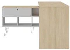 Mesa Escrivaninha Industrial 136cm Dhabi A06 Carvalho/Branco - Mpozena