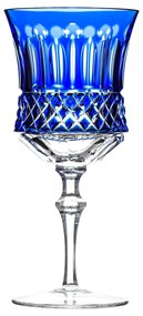 Taça de Cristal Lapidado P/ Vinho Tinto - Azul - 69  Azul - 69