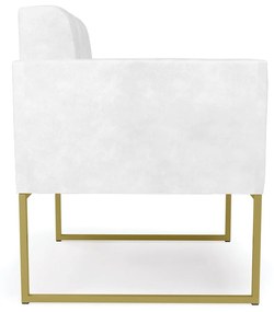 Poltrona Elisa Corano Base Metálica Industrial Dourado - D'Rossi - Branco