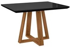 Mesa de Jantar Quadrada 136cm Gran Noa N04 Preto/Ipê - Mpozenato