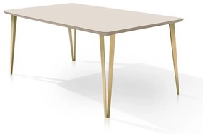 Mesa de Jantar Lilou Retangular Tampo com Vidro Base Aço Carbono Pintura Eletrostática Design Moderno