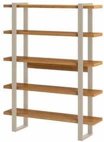 Estante Cleveland 5 Prateleiras cor Freijo com Off White 135 cm - 64597 Sun House