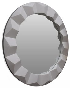 Espelho Decorativo Redondo com Moldura de Plastíco 3D Branco 55x55 cm - D'Rossi