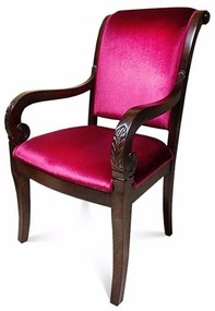 Cadeira com Braço Luís XVI Entalhada Madeira Maciça Design Exclusivo Peça Artesanal