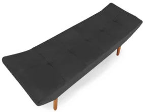Puff Banqueta 160cm Maya Pés Palito Suede Preto - Sheep Estofados - Preto