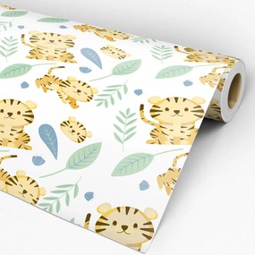 Papel de Parede Adesivo Ambiente Decorado Cat Green