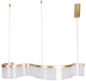 Pendente Led Metal Acrilico Dourado 28w 3000k Atenas