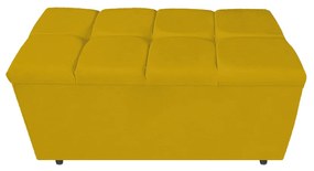 Calçadeira Estofada Manchester 90 cm Solteiro Corano Amarelo - ADJ Decor