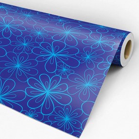 Papel de parede adesivo floral azul