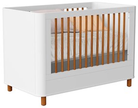 Berço Mini Cama Curvo Boom Plus com Pés Nordic - Branco Fosco