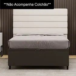 Base para Cama Box Baú Casal 138x188cm Hit I02 Suede Marrom - Mpozenat