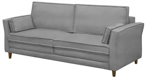 Sofá Decorativo Living 2 Lugares 200cm Coach Veludo Cinza G22 - Gran Belo