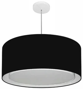 Pendente Cilíndrico Preto MJ-4298 Para Mesa de Jantar e Estar
