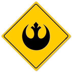 Placa Decorativa 30x30 Sinalização Rebeldes Star Wars