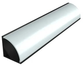 Perfil Sobrepor Para Fita De Led 100cm Aluminio Preto Canto Way