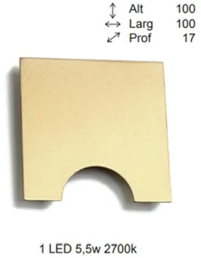 Arandela Uneve Quadrado Plano 1,7X10X10Cm 1Xled 5,5W 2700K - Old Artis... (GRAFITE, 110V)
