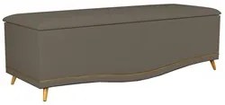 Calçadeira Baú Queen 160cm com Tachas Imperial J02 Sintético Areia - M