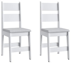 Conjunto 2 Cadeiras Em Mdf E Tecido Corino 903 - Branco