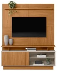 Estante Painel Para TV 60 Pol 150cm Sena L06 Nature/Off White - Mpozen