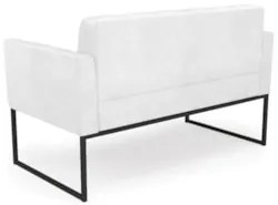 Sofá Namoradeira e 2 Poltronas Base Industrial Preto Ana Sintético PU